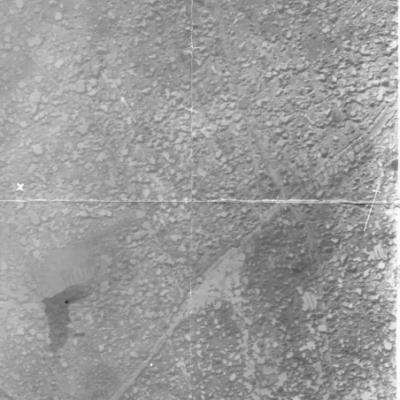 Aerial photo of battlefield after shelling