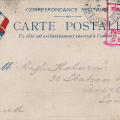 Carte Postal with Censors mark